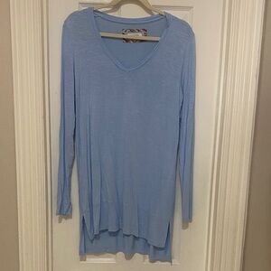 GORGEOUS Sky Blue PURE GOOD V-Neck Long Sleeve Tunic; Medium;Like New
